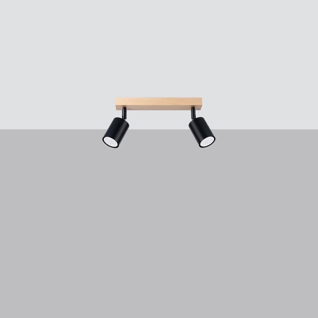 Lampa Sufitowa Oprawa Natynkowa SPOT TUBA Reflektor 2x GU10 Punktowa Ruchoma Tubularna Czarna Brązowa Nowoczesna Verdo Sollux