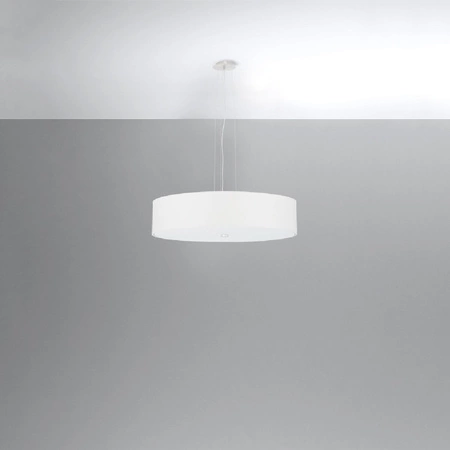 Lampa Sufitowa Wisząca Zwis 5x E27 Żyrandol Geometryczna Biała Minimalistyczna Skala Sollux