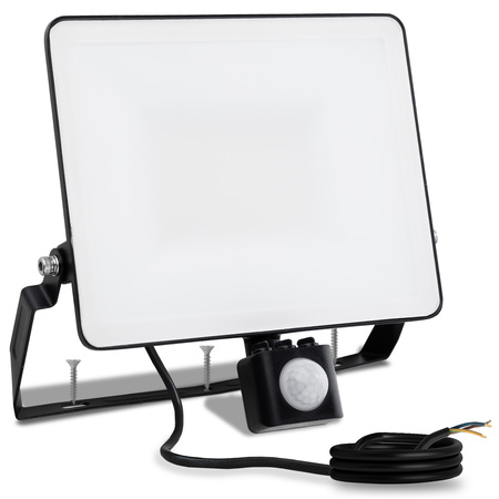 Naświetlacz LED AZZLER 50W 6000lm 4000K IP44 Halogen Zewnętrzny Lampa z Czujnikiem Ruchu Czarny LUMILED