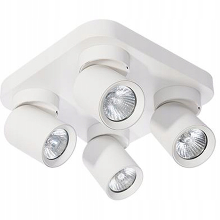 Lampa Sufitowa Ścienna TIMO Kinkiet Reflektor Oprawa Halogenowa Ruchoma 4xGU10 Biały Kwadratowy LVT
