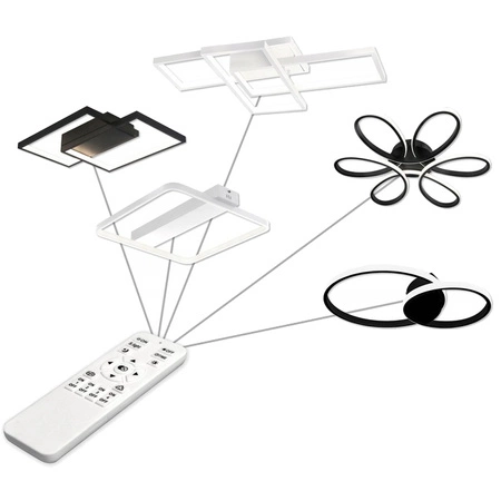 Lampa sufitowa geometryczna PLAFON LED żyrandol 130W 3000K-6500K biały + pilot