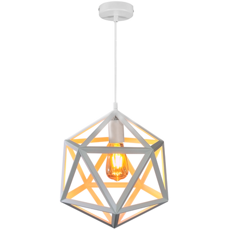 Lampa Wisząca Sufitowa Geomteryczna IL MIO DENMARK 1xE27 Biała - GOLDLUX (Polux)