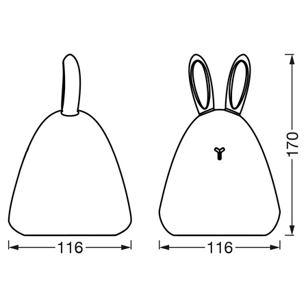 Dziecięca lampka nocna dotykowa KRÓLIK LED 2,5 W BIAŁY CIEPŁY + RGB Nightlux Touch Rabbit LEDVANCE