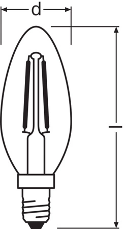 Żarówka LED B35 E14 2.5W = 25W 250lm 2700K Ciepła 300° Filament Value Class Ledvance