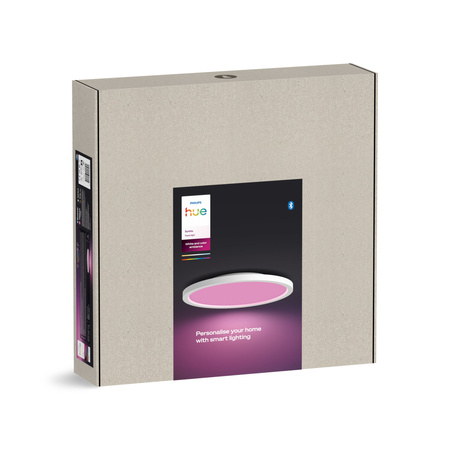 Plafon LED Lampa Sufitowa Natynkowa 40W 2850lm IP20 White and Color Ambiance RGB + TW Biała 39.5cm Inteligentna SMART Zigbee Bluetooth Surimu Philips HUE