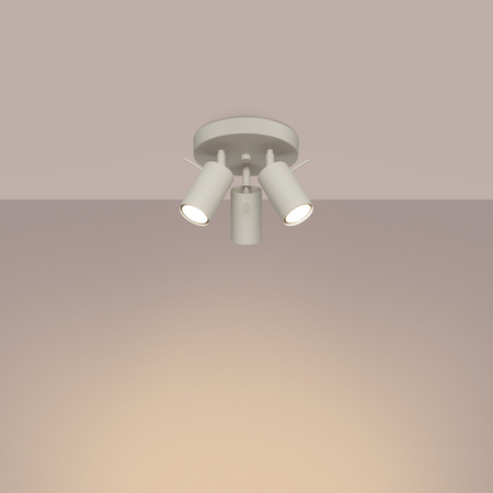 Lampa Sufitowa Plafon Tuba Spot 3x GU10 Beżowa Ring Bittersweet Shimmer SL.1497 Sollux