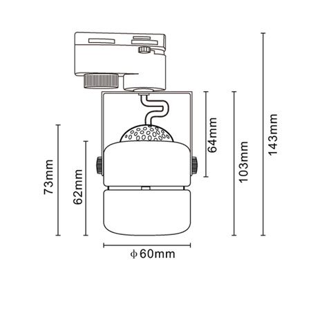 Zestaw Szynowy Szynoprzewód Szyna Listwa 1-Fazowa + 3x Reflektor GU10 Czarna PRAGA Sanico Goldlux