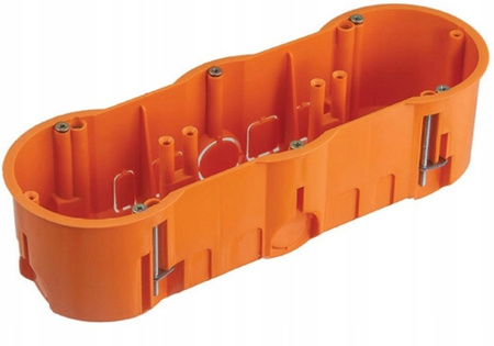 Puszka Elektryczna Potrójna PK60 3x68 Głęboka do Płyt Gipsowych Regips + Wkręty PAWBOL