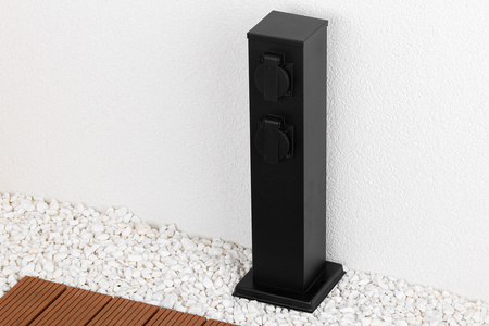 Słupek Ogrodowy Zewnętrzny Stojący 230V 40cm ONTARIO 4x Gniazdo Sieciowe