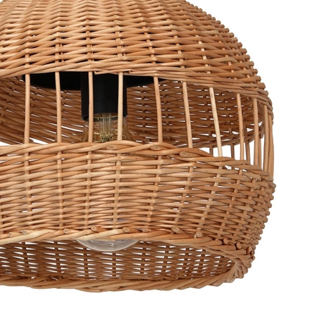 Lampa Wisząca Sufitowa VIMINI 1xE27 Wiklinowa Brązowa Milagro