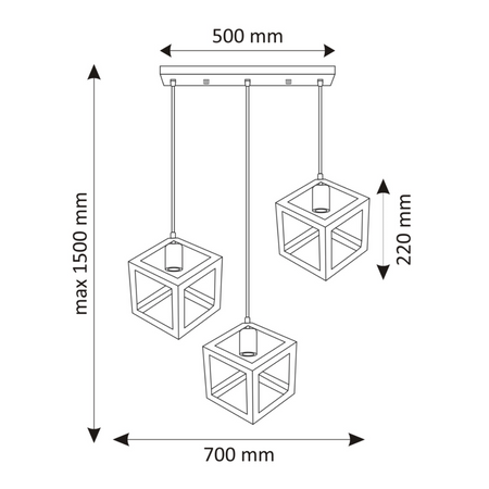 Lampa Sufitowa Wisząca Dekoracyjna 3x E27 Złota Sweden Sanico Goldlux