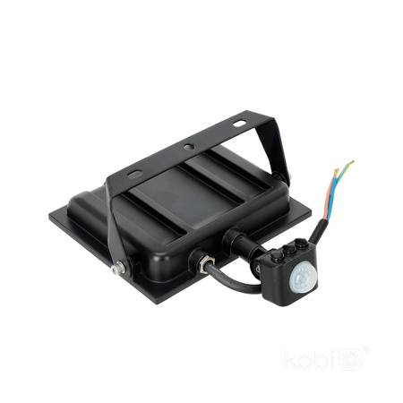 Naświetlacz LED Zewnętrzny Ogrodowy 50W 4270lm 4000K Neutralny 120° z Czujnikiem Ruchu IP44 IK05 Czarny MHC Kobi