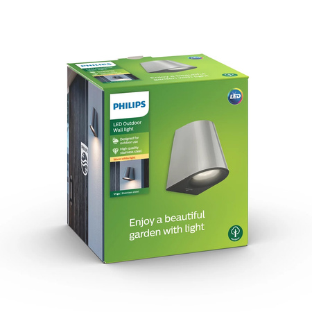 Lampa Ogrodowa LED Kinkiet Elewacyjny VIRGA myGarden 3W 2700K IP44 Srebrna PHILIPS