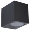 Kinkiet Ogrodowy Elewacyjny Lampa Zewnętrzna GU10 ALLIUM Czarna Kwadrat LUMILED