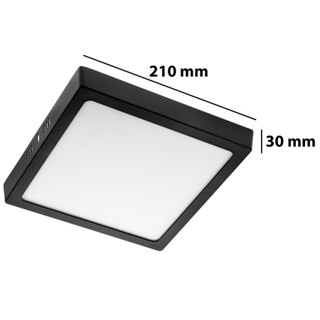 Plafon natynkowy Panel LED 18W 4000K Czarny kwadratowy Proma LVT