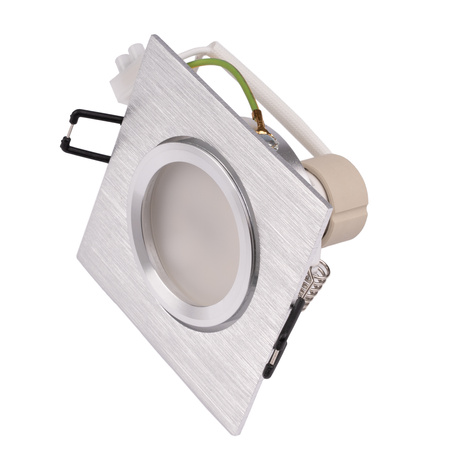 Oprawa Halogenowa Podtynkowa Kwadratowa Ruchoma TRIX 3w1 GU10 6W 3000K Srebrna Szczotkowana LUMILED