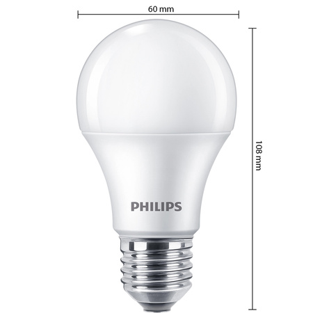 Żarówka LED E27 A60 8W = 60W 806lm 6500K Zimna 180° Philips