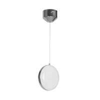 Lampa wisząca LIRA 10W LED Okrągła Srebrne Elementy Biała ML5495 Milagro Metal + Tworzywo sztuczne