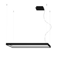 Lampa Sufitowa LED Wisząca TUULA M 50W 4000K Żyrandol Prostokątna 110x30 Czarna SOLLUX