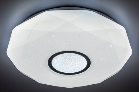 Plafon LED sufitowy łazienkowy 24W 3000-6500K Biały Okrągły Diament 39cm + Pilot