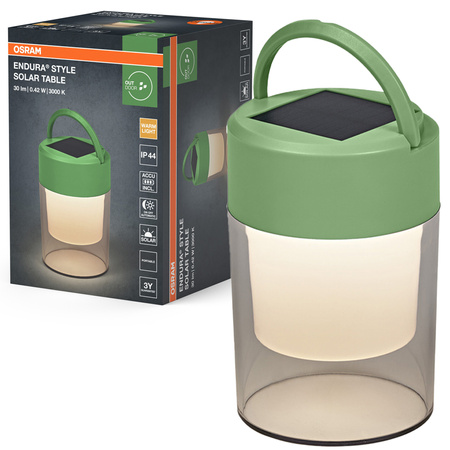 Lampa Solarna LED Ogrodowa Stojąca Latarenka 0.42W 20lm 3000K Ciepła Ściemnialna Zielony IP44 Endura Osram