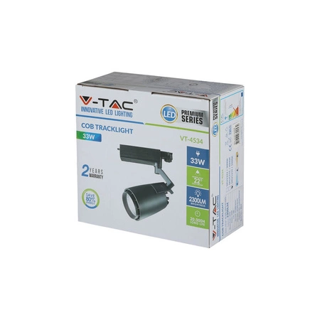 Reflektor szynowy LED 33W 5000K Czarny COB VT-4534 V-TAC