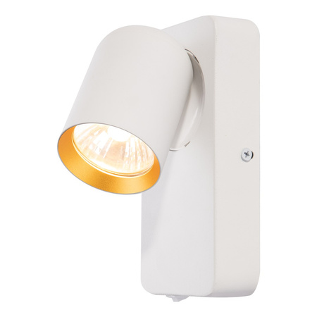 Lampa Ścienna Kinkiet Andy 1xGU10 Biały Złoty Milagro