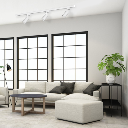 Zestaw Szyna Oświetleniona Szynoprzewód 3xPipe GU10 + Prowadnica 1,5m Biały Milagro