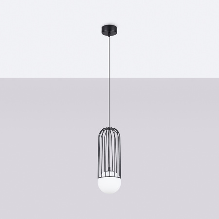 Lampa Sufitowa Wisząca Zwis G9 Nieregularna Czarna Nowoczesna Brina Sollux