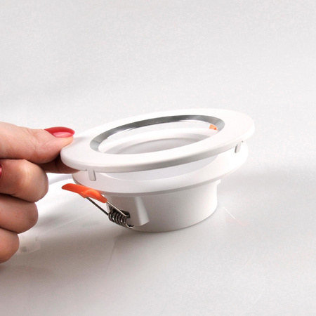 Oprawa Sufitowa Podtynkowa ZOE LED 4,8W 4000K Okrągła Oczko biała + Pierścień biało - srebrny