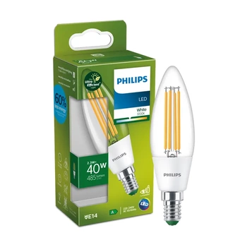 Żarówka LED Świeczka E14 210.9lm/W B35 2.3W = 40W 485lm 3000K Ciepła Filament PHILIPS Ultra Efficient