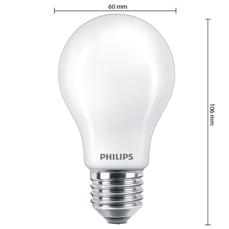 6x Żarówka LED E27 A60 7W = 60W 806lm 2700K Ciepła 300° FILAMENT EC Multipack Philips