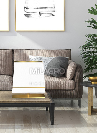 Lampa Stojąca Podłogowa VOLANS 1xE27 Biało-Złota Milagro