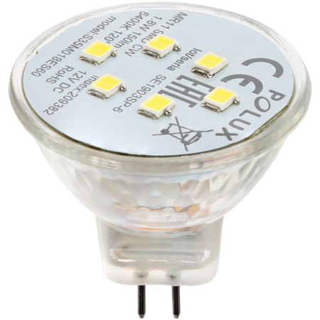 Żarówka LED GU4 MR11 1,8W = 16W 150lm 3000K Ciepła 120° 12V GOLDLUX (Polux)