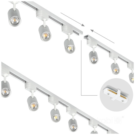 Łącznik do Szynoprzewodu Prosty 1-Obwodowy Wewnętrzny Biały Kobi