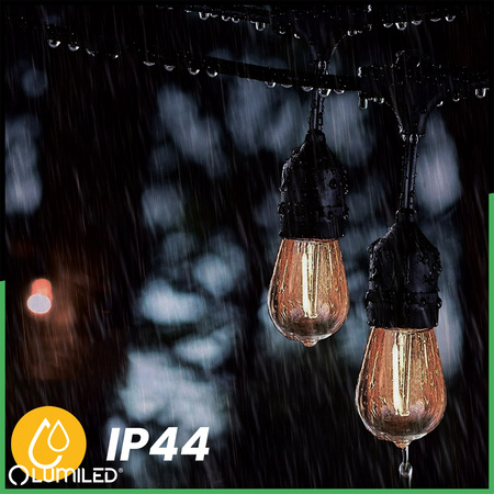 Girlanda Ogrodowa Zewnętrzna MALUS Łańcuch Świetlny 15m 15x E27 LUMILED