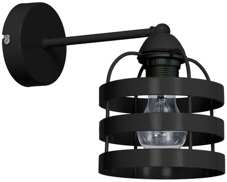 Lampa Ścienna Kinkiet LARS Czarna 1xE27 Milagro