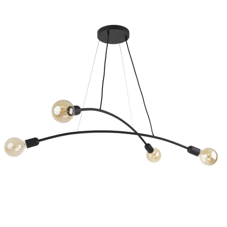 Lampa Sufitowa Wisząca HELIX BLACK Żyrandol Czarna Loftowa 4xE27 2724 TK Lighting