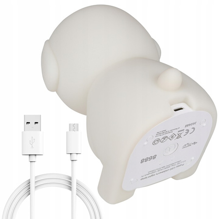 Lampka Nocna Dekoracyjna Pies Dziecięca LED 2.5W 18lm 3000K Ciepła RGB 360° Biała Masterled
