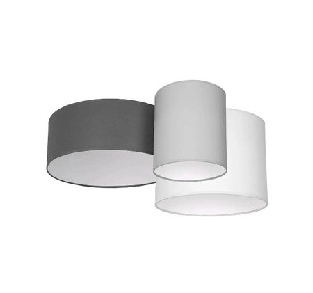 LAMPA SUFITOWA NATYNKOWA Żyrandol PLAFON TUBA 3XE27 STAN GREY