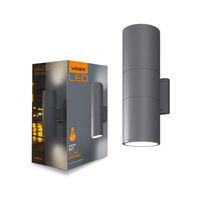 Kinkiet Ogrodowy Lampa Elewacyjna Zewnętrzna IP54 2x E27 Szara PORTER Videx