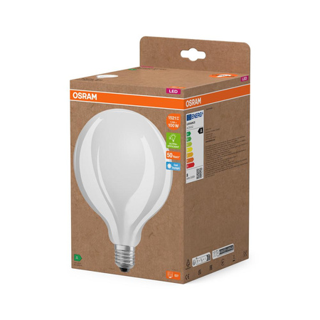 Żarówka LED G125 Kula E27 7.2W = 100W 1521lm 6500K Zimna 330° Filament CLASSIC ENERGY EFFICIENCY Osram