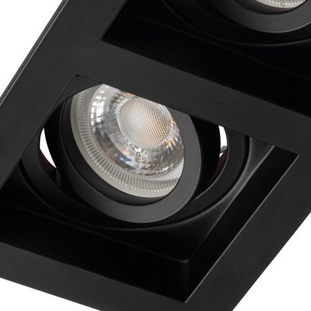 Oprawa sufitowa podtynkowa ARET 2x GU10/GU5.3 Kwadratowa Ruchoma Czarna KANLUX
