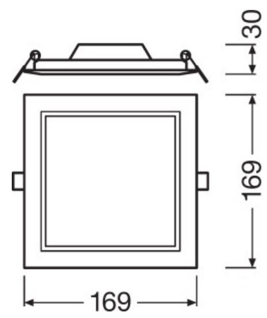 Panel LED Podtynkowy wpuszczany 12W 3000K DOWNLIGHT Slim SQ155 LEDVANCE kwadrat
