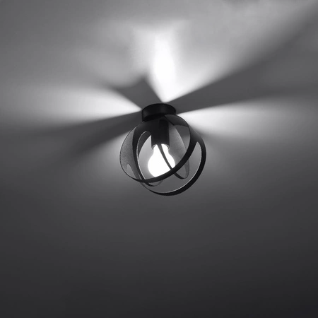 Lampa Sufitowa Oprawa Natynkowa E27 Kulista Czarna Nowoczesna Tulos Sollux