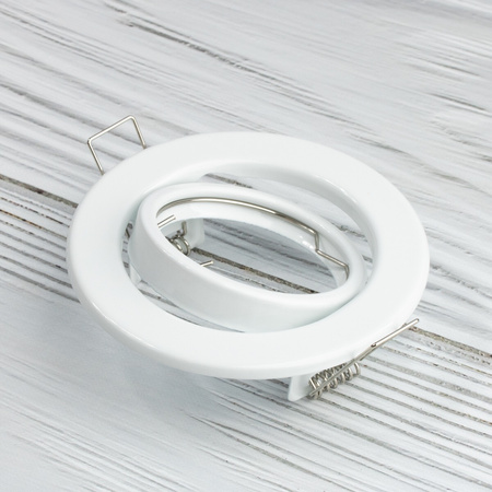 Oprawa HALOGENOWA Podtynkowa Ruchoma Okrągła Biała Blacha GU10 MR16