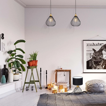 Lampa wisząca czarna MiLAGRO KANE 1x E27