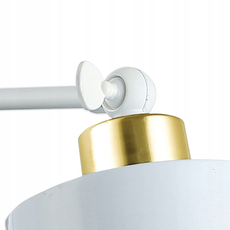 Lampa Ścienna Reflektor Kinkiet Spot E27 Ruchomy Biały Złoty Elza Masterled