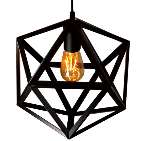 Lampa Wisząca Sufitowa GEOMETRYCZNA IL MIO DENMARK 1xE27 Czarna - GOLDLUX (Polux)