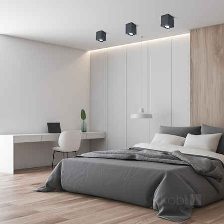 Oprawa Natynkowa Halogenowa Spot Tuba Kwadratowa GU10 Czarna OH37 Kobi